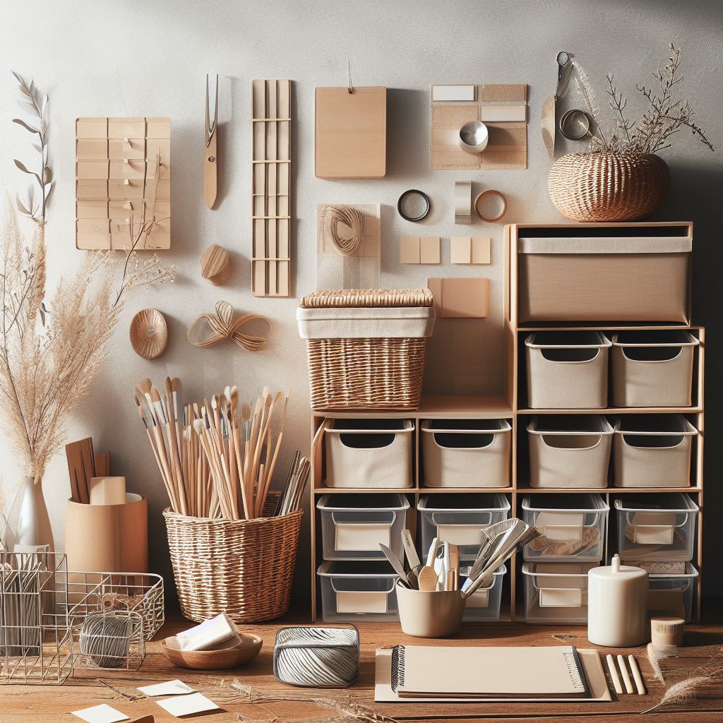 Neat decluttered kitchen and office items